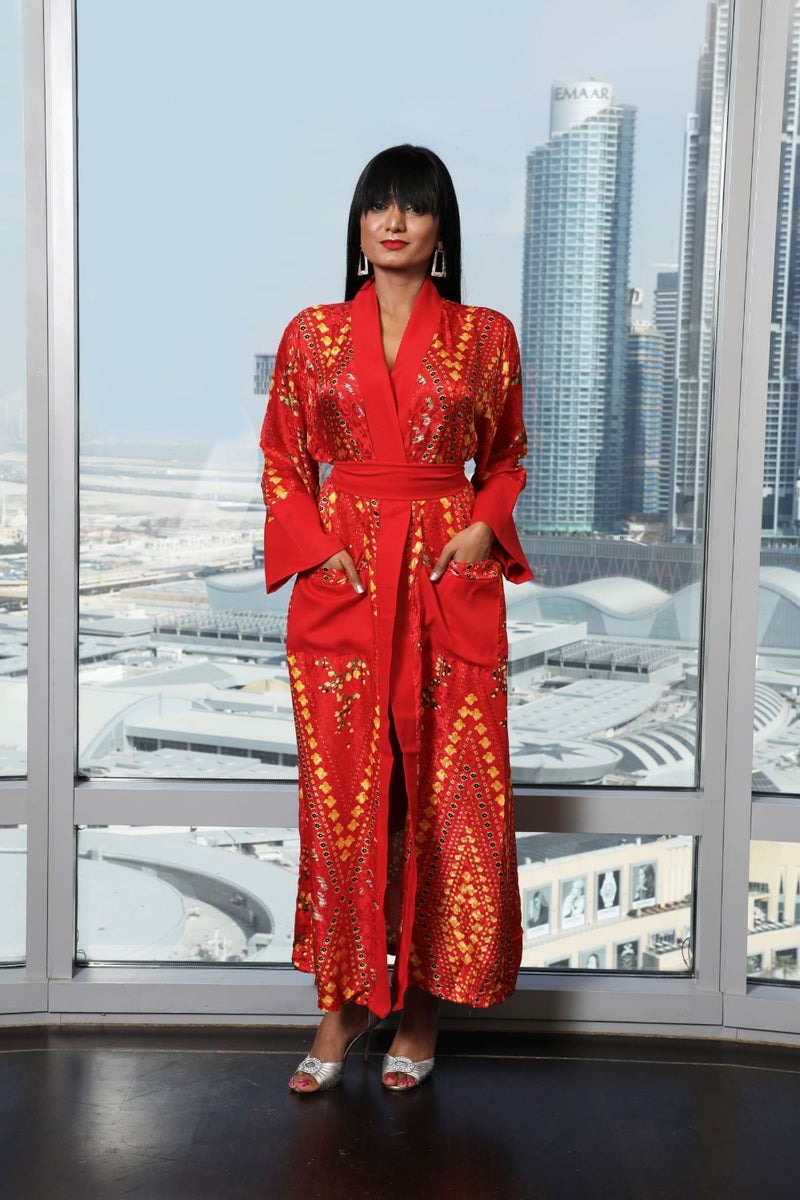 Red Kimono Robe - Silk Kimono Dressing Gown | Ellectives Red Kimono Robe - Silk Kimono Dressing Gown | Ellectives