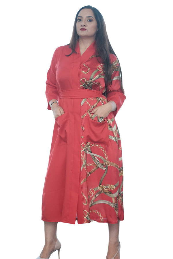 Red Kimono cocktail dress