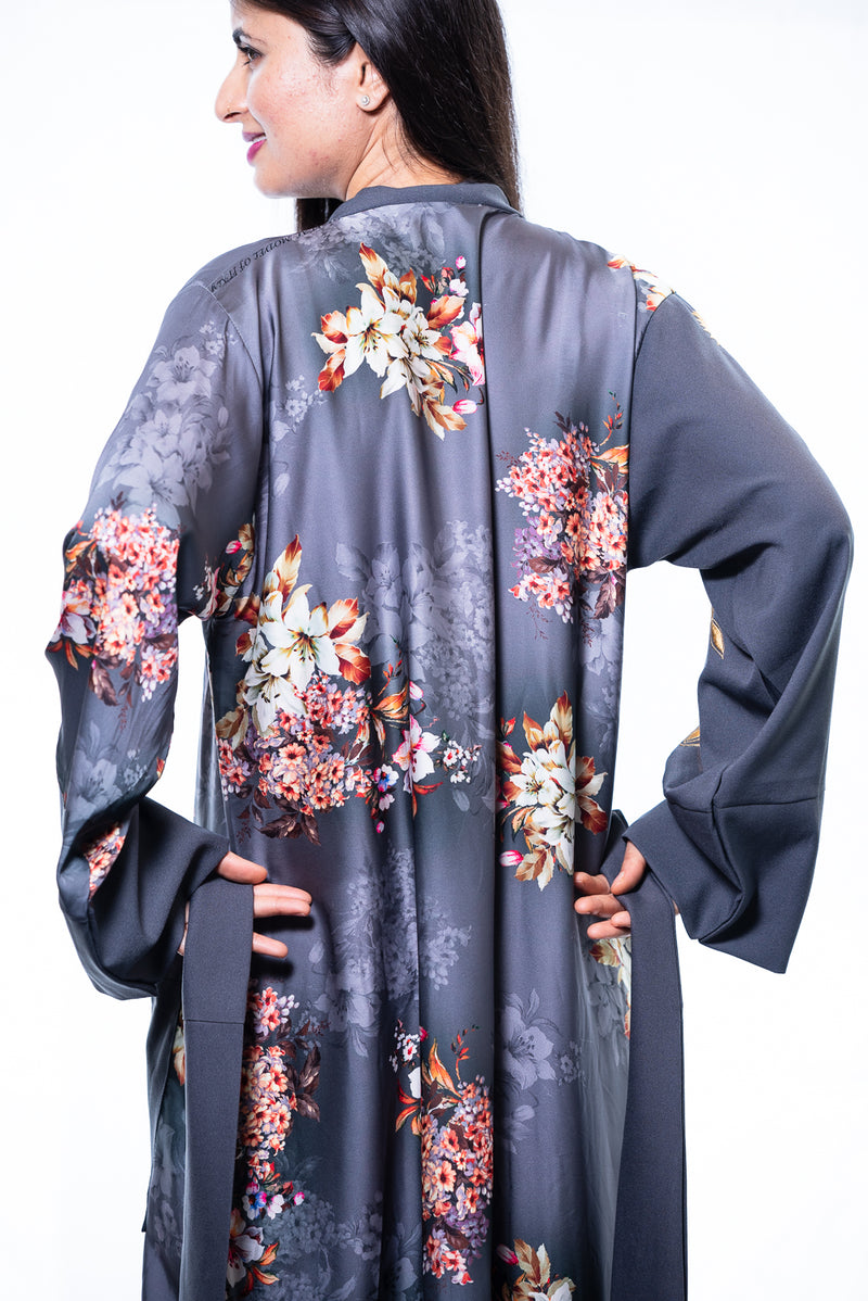 satin kimono floral