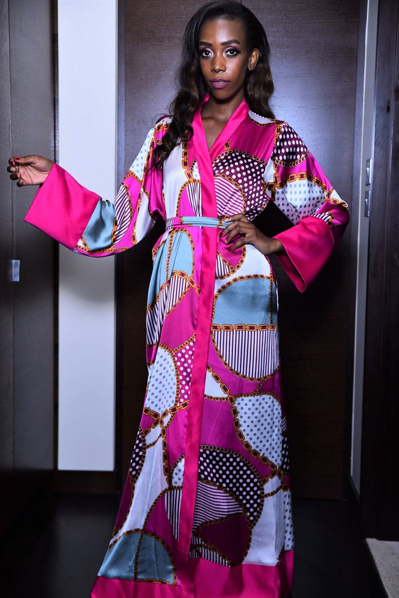 satin kimono robe pinkmoon