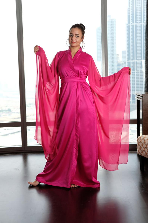 satin loungewear wide sleeves