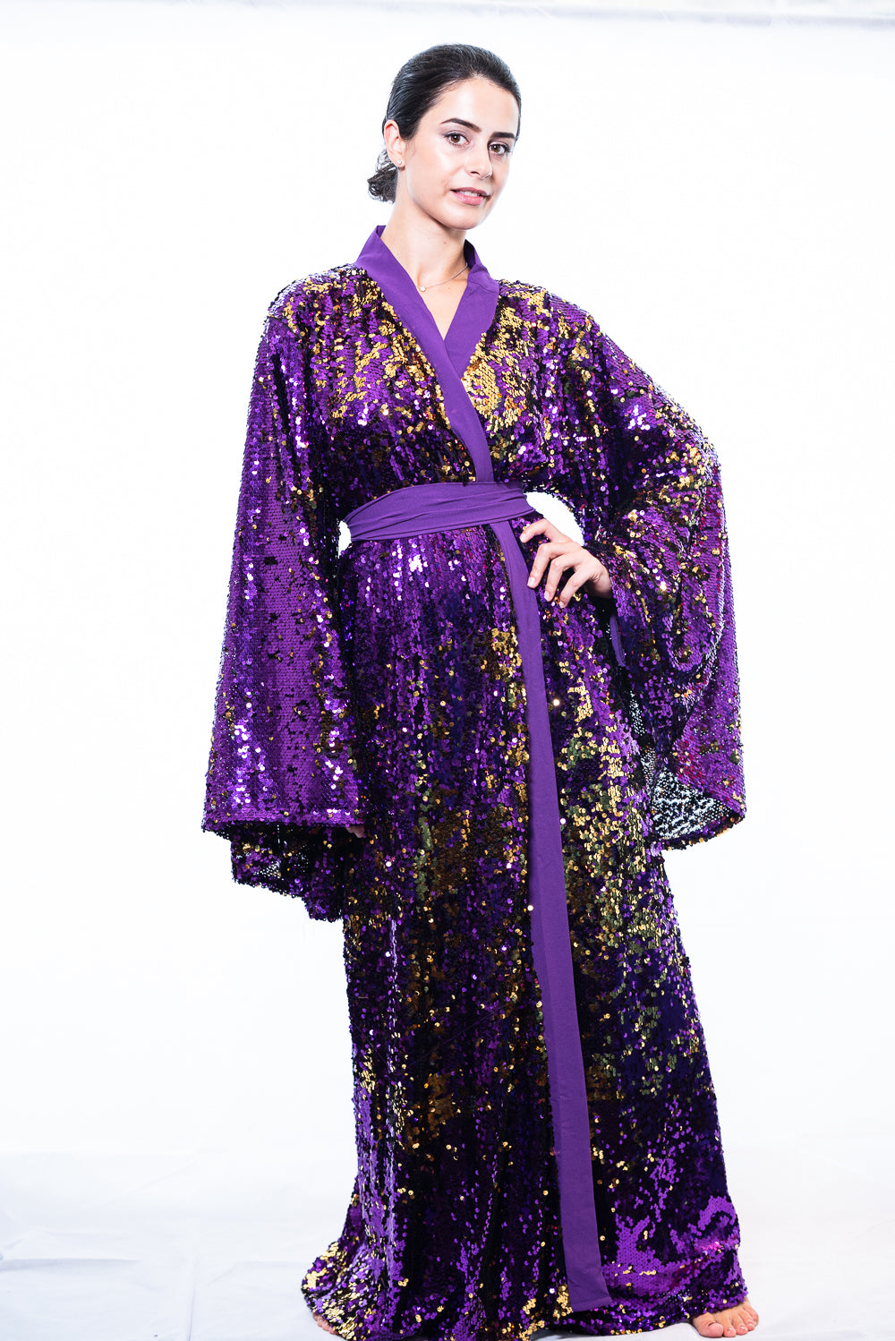 Sequin Kimono - Luxury Sequin Maxi Dress | Ellectives