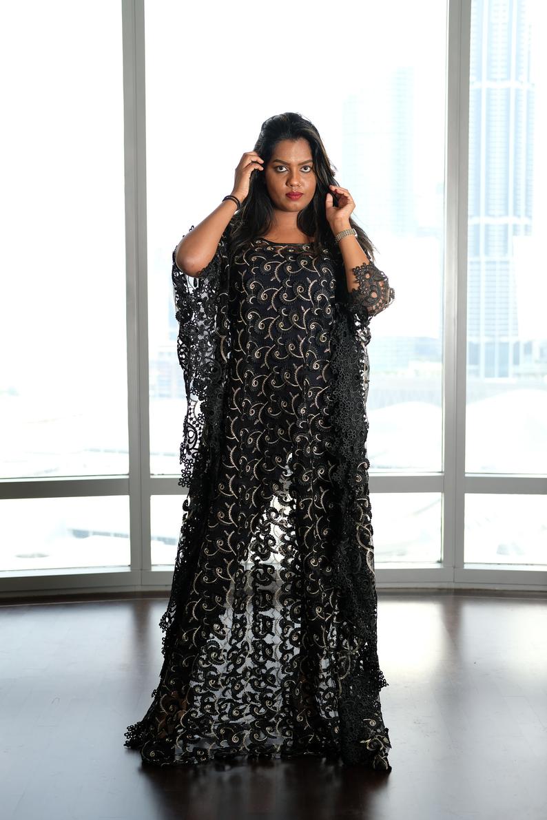 Sheer Black Maxi Dress - Long Caftan Loungewear | Ellectives Sheer Black Maxi Dress - Long Caftan Loungewear | Ellectives