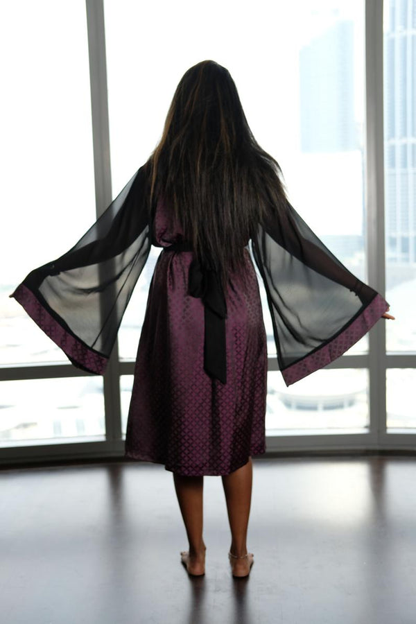 wide sleeves kimono robe