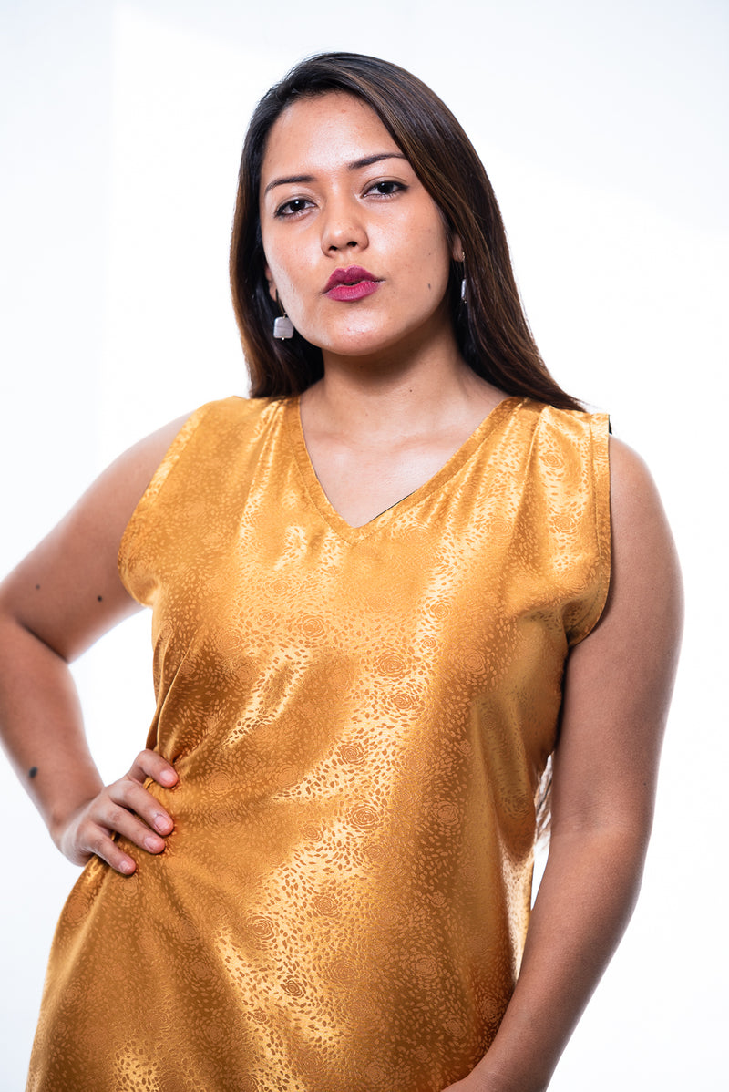 silk nightgown gold
