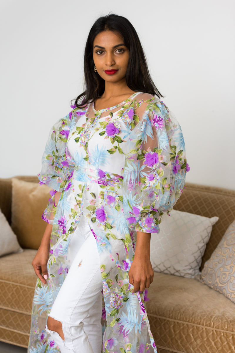 Luxury floral cover up 