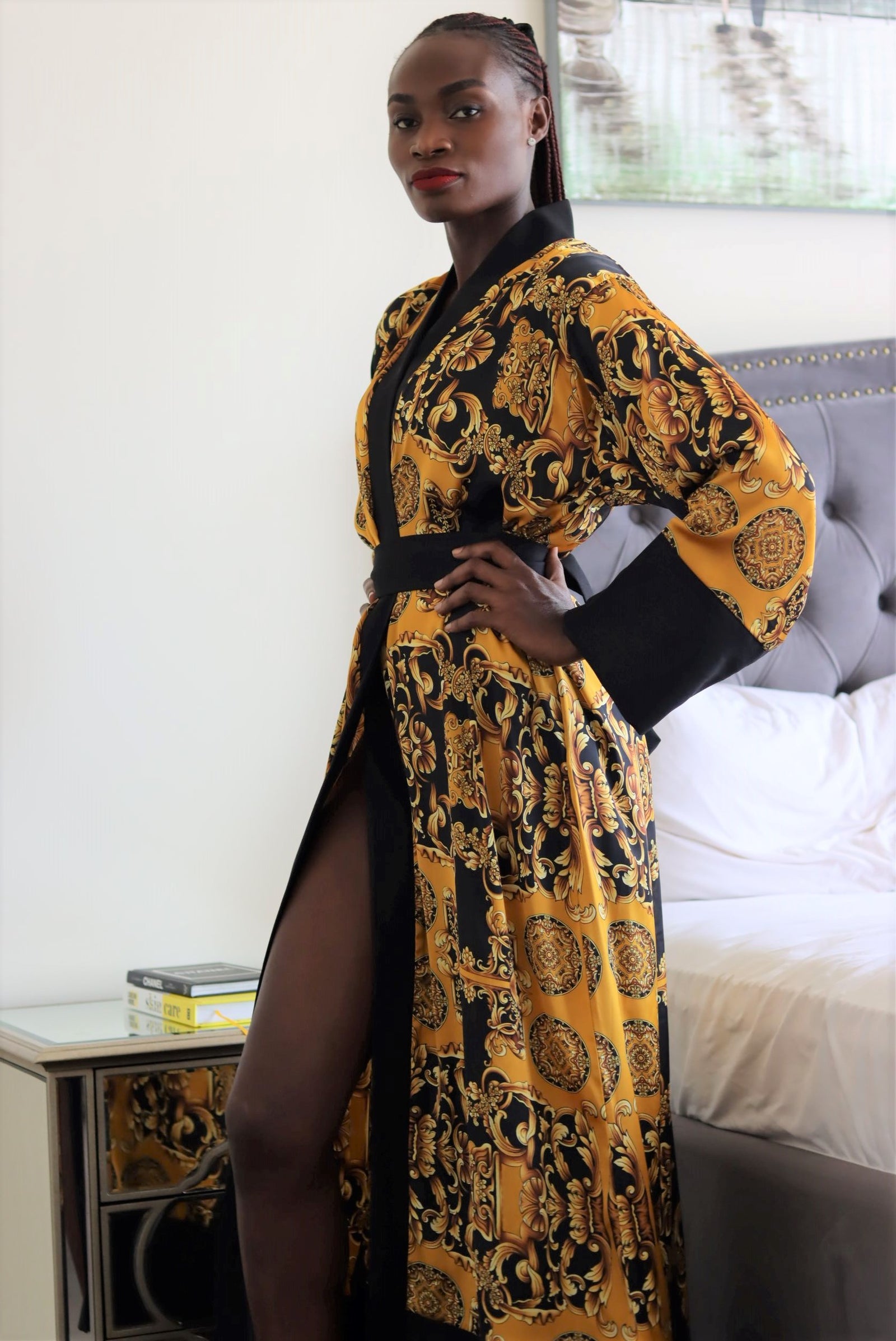 Amber satin kimono robe Amber satin kimono robe