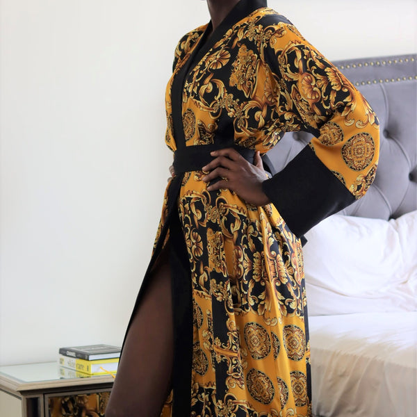 Versace Style Print Dress Versace Style Robes Versace Wrap