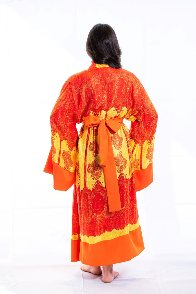 orange silk yukata